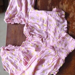 Faithfull the Brand Pink and Yellow Blouse